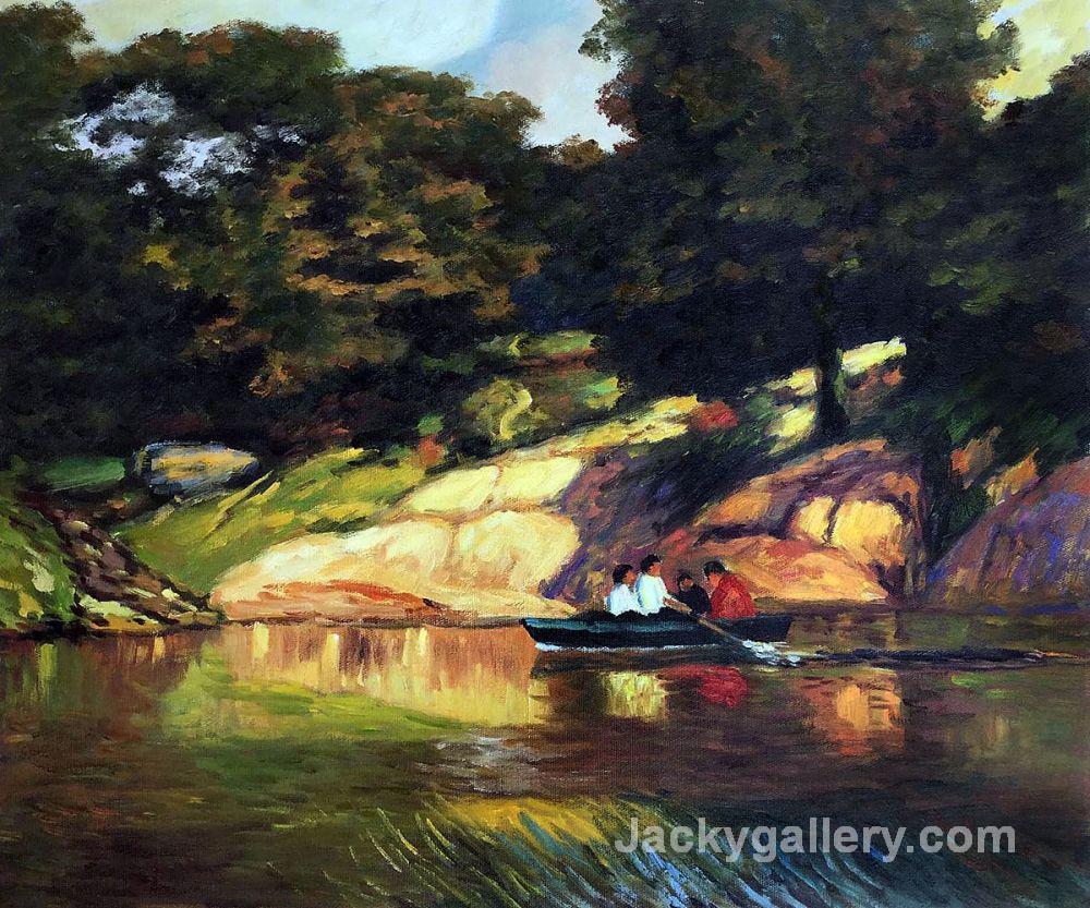 Boating in Central Park by Edward Henry Potthast paintings reproduction - Click Image to Close